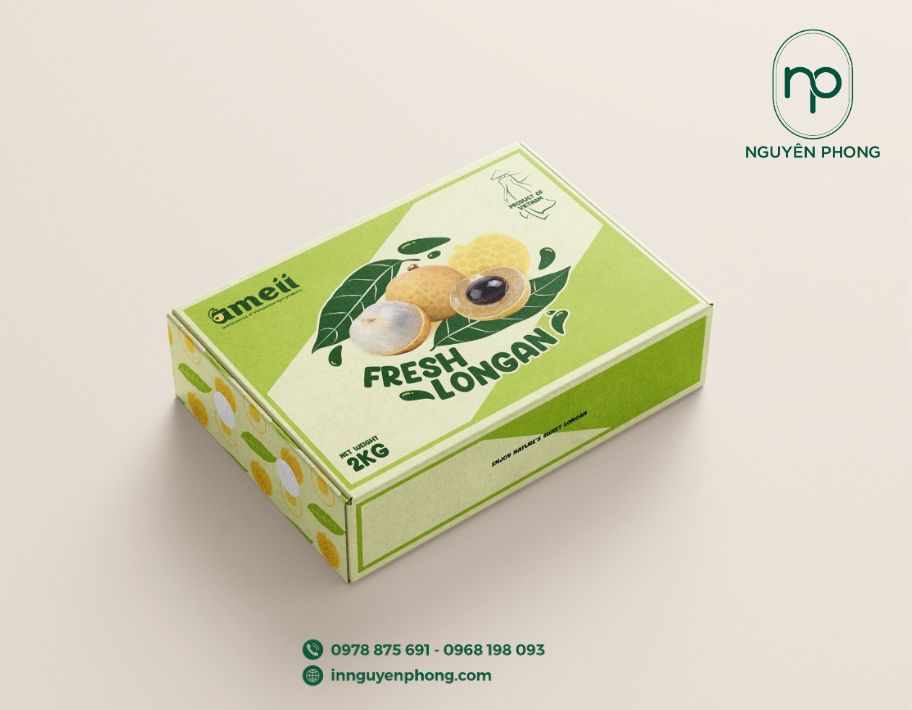 Mẫu thùng carton đựng nhãn thiết kế nổi bật